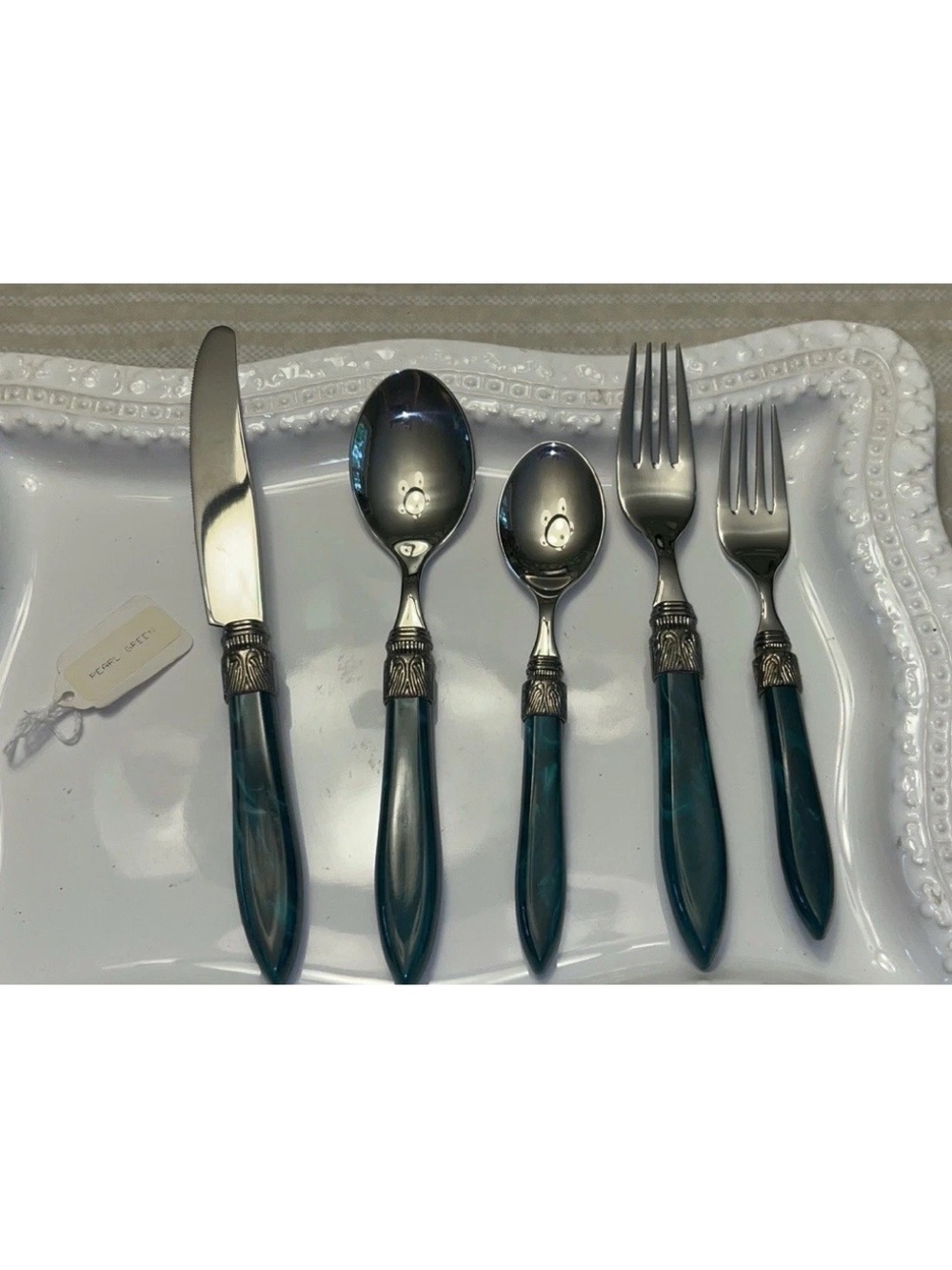 Vintage Stanley Roberts Single 5-piece Place Setting In Pearlescent Green NWT